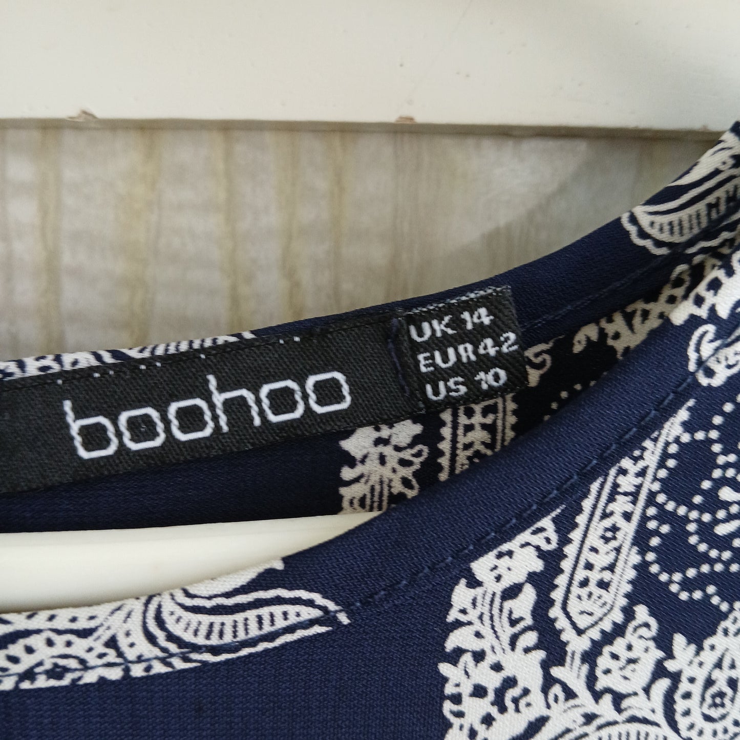 (14) Boohoo Navy Dress