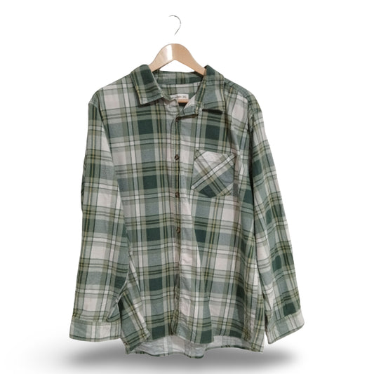 (3XL) Brilliant Basics | Green Check Flanellette