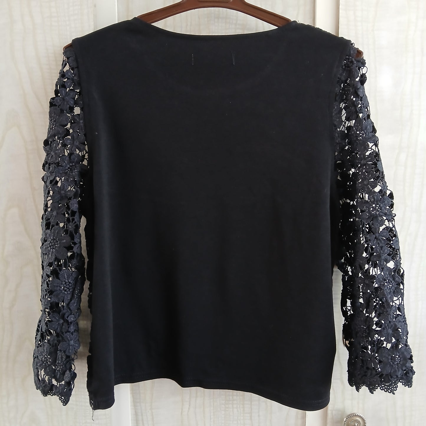 (8) Mika&Gala Lace Front Black Blouse