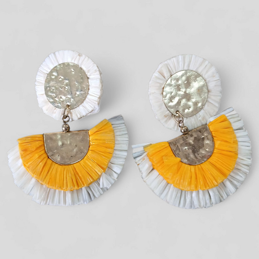 Earrings | Orange White
