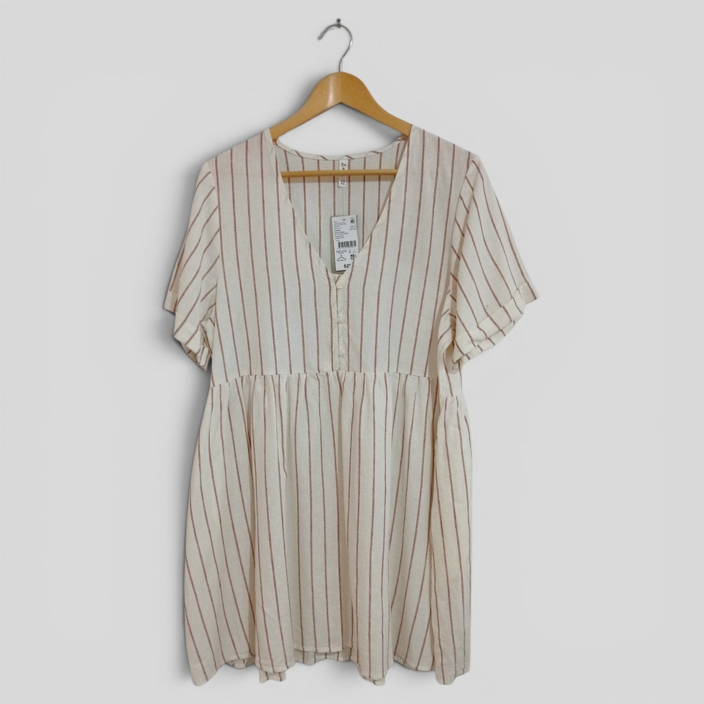 (12) &me | Linen Striped Dress | BNWT
