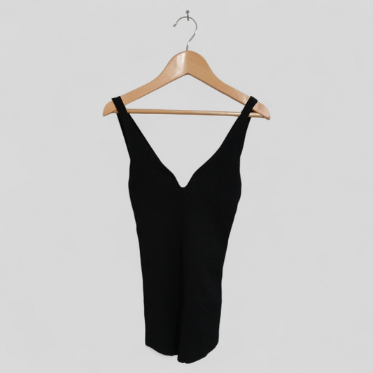 (6) Fate + Becker | Black Ribbed Blouse