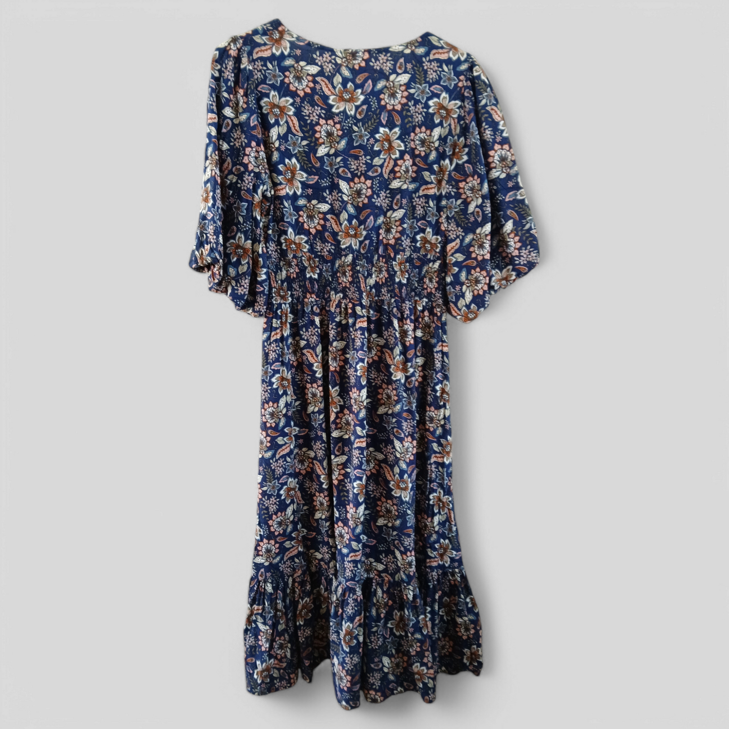 (8) Silver Wishes | Blue Floral Midi Dress