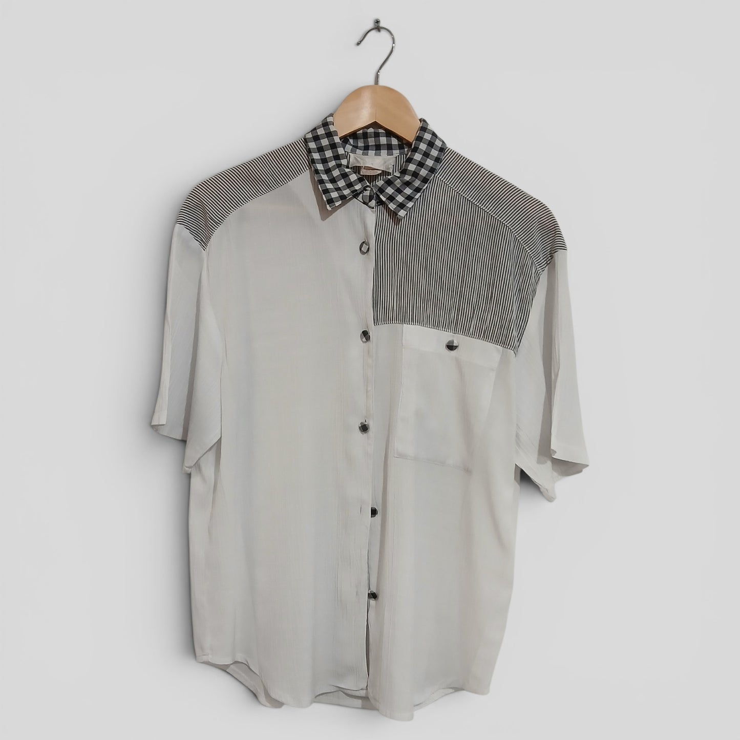 (10) BW Gingham Collar Blouse