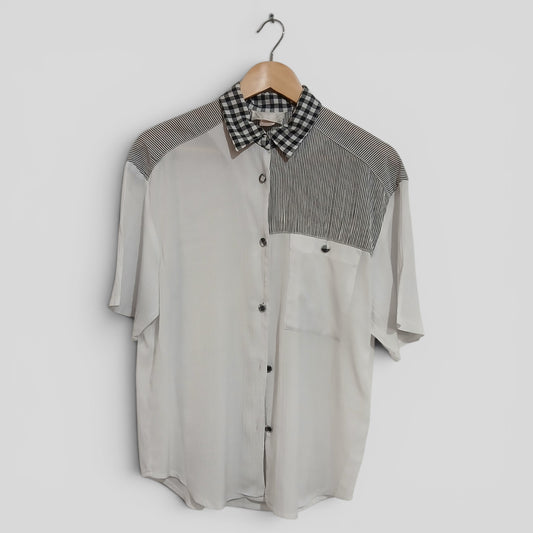 (10) BW Gingham Collar Blouse