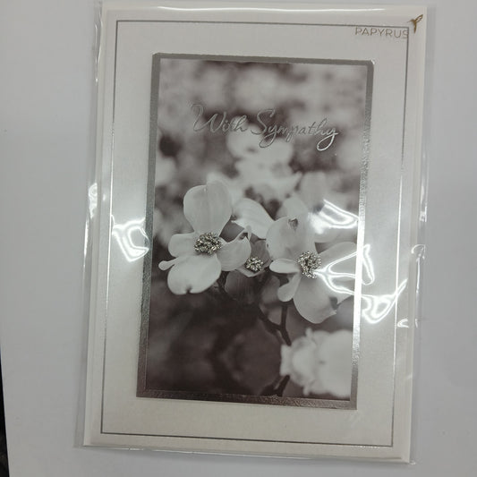 Sympathy Card | With Sympathy | BW Floral