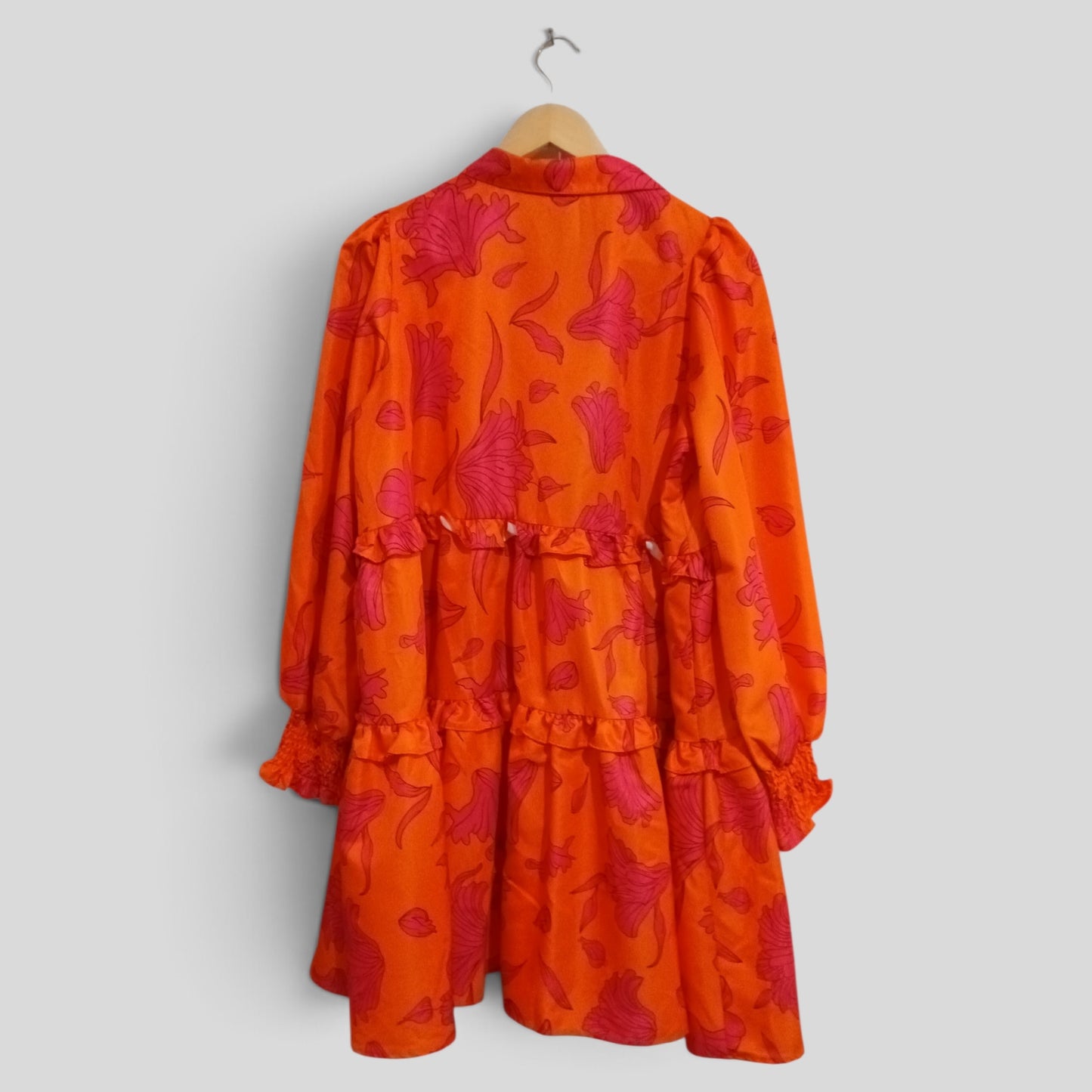 (8) YH & CO | Orange Pink LS Dress