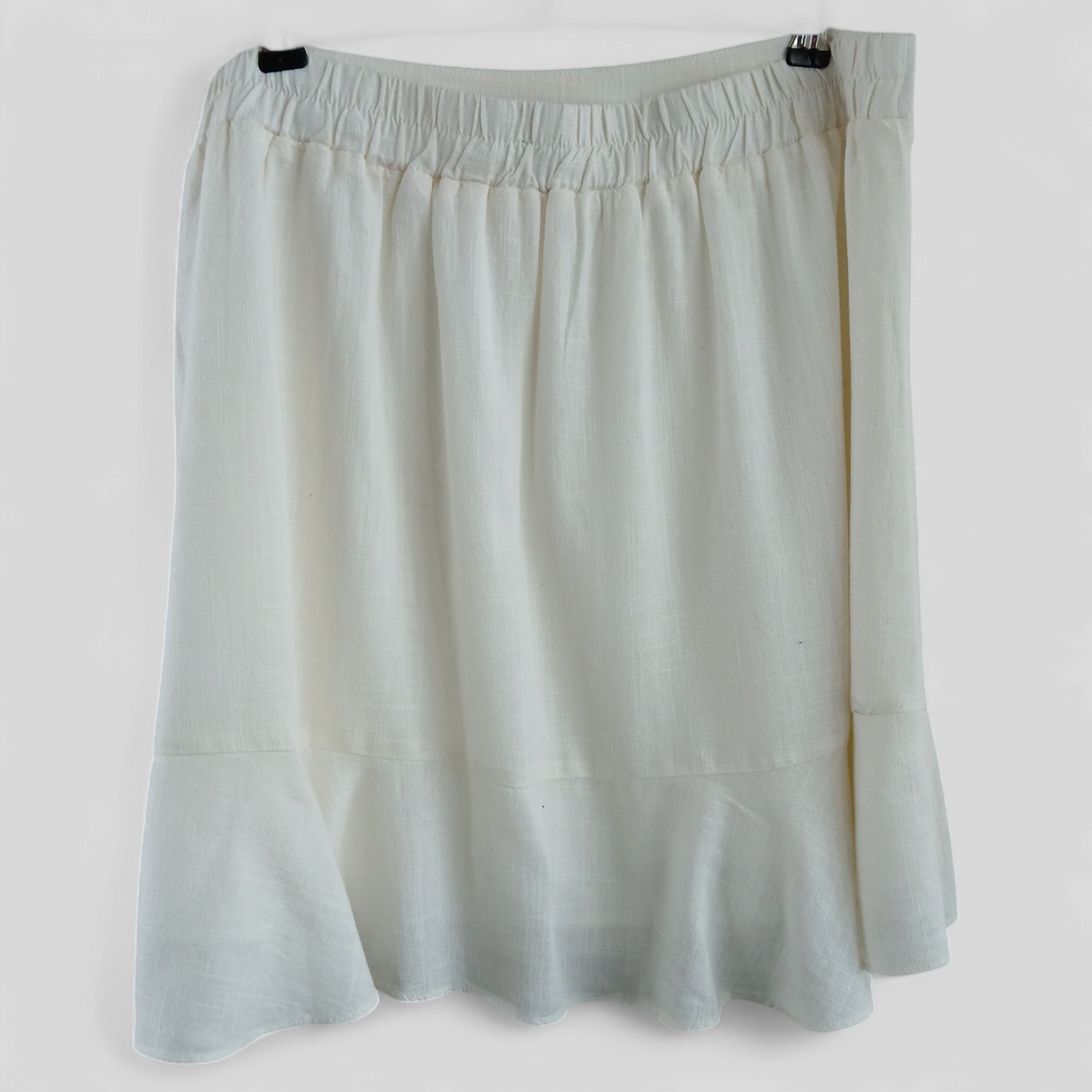 (12) Dotti Natural White Viscose/Linen Blend Skirt