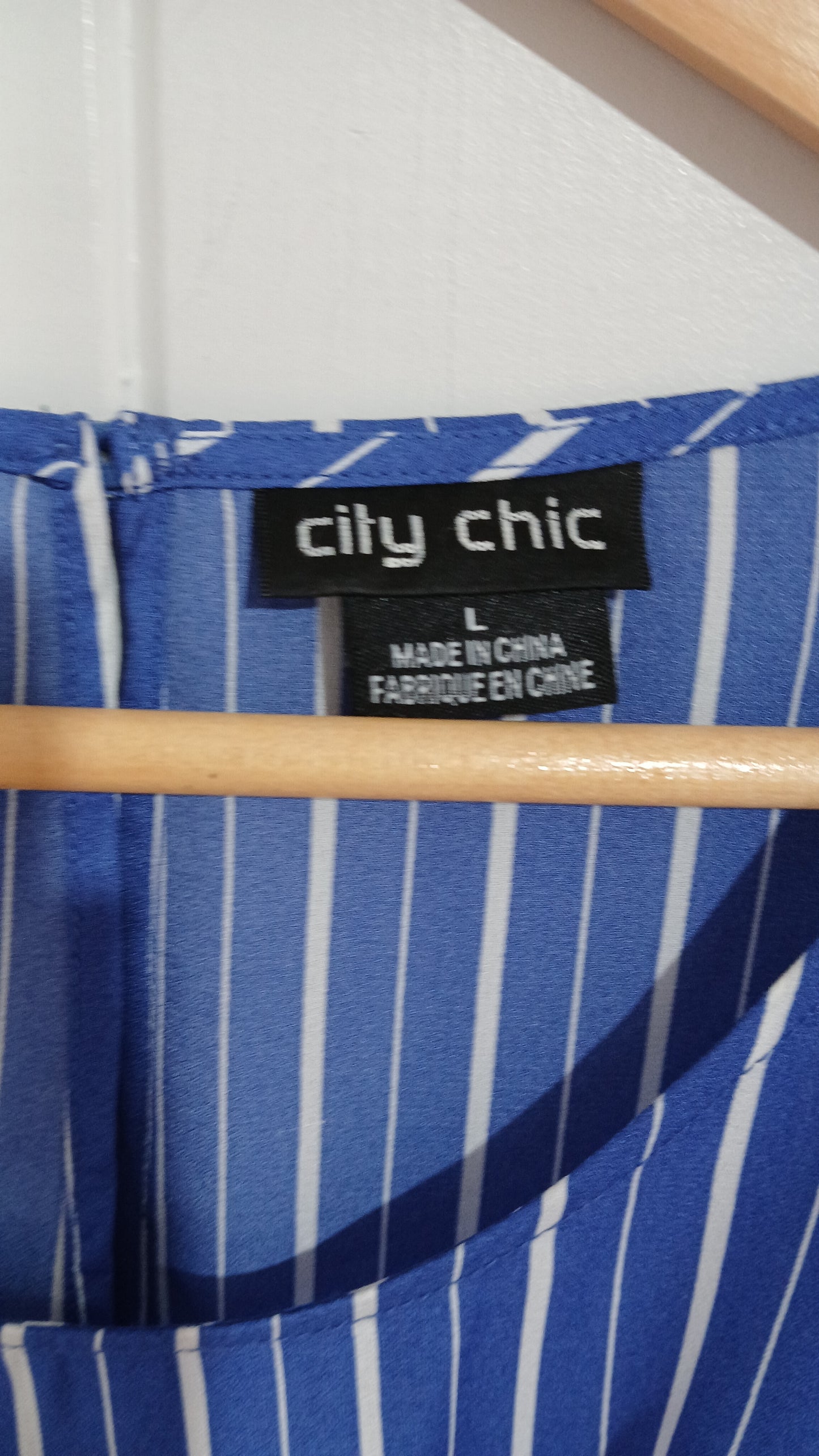 (L) City Chic | Striped Blue Blouse