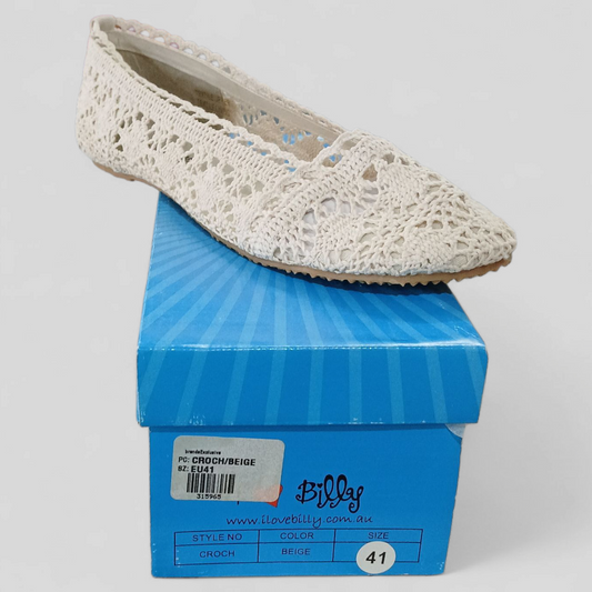 (41) BNWT | I Love Billy | Crochet Flats