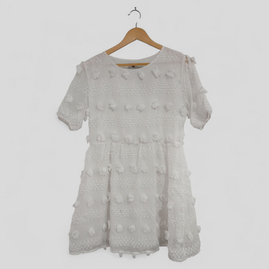 (12) Temt | White Textured Dress
