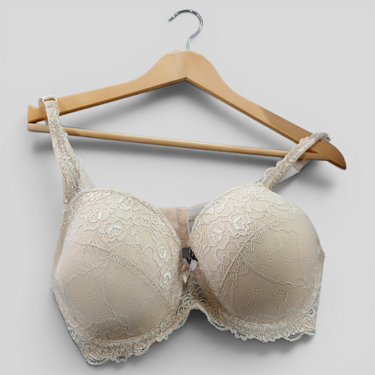 (14D) Edited | Beige Lace Bra