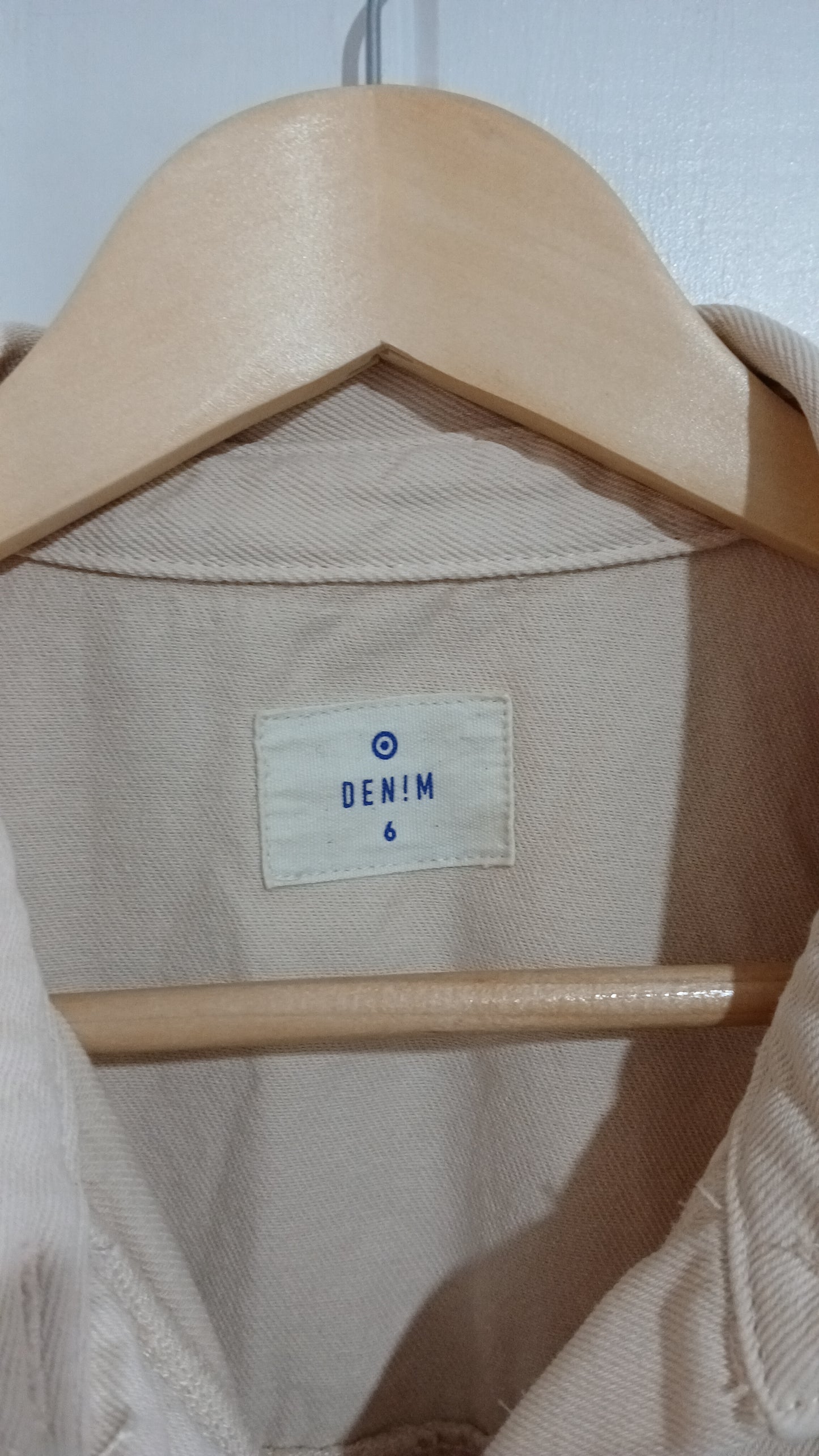 (6) Target | Cream Denim Jumpsuit