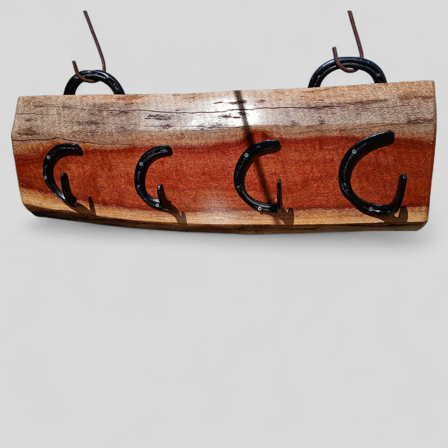 Beefwood & Horseshoe Hanging Rack
