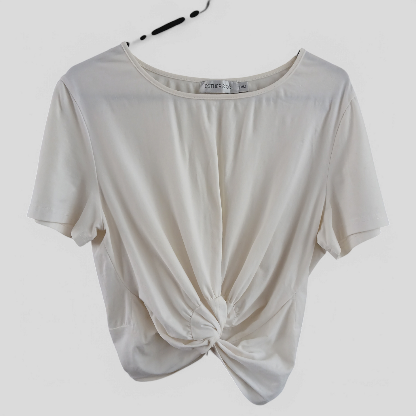 (10/M) Esther&Co | Twist Front White Crop