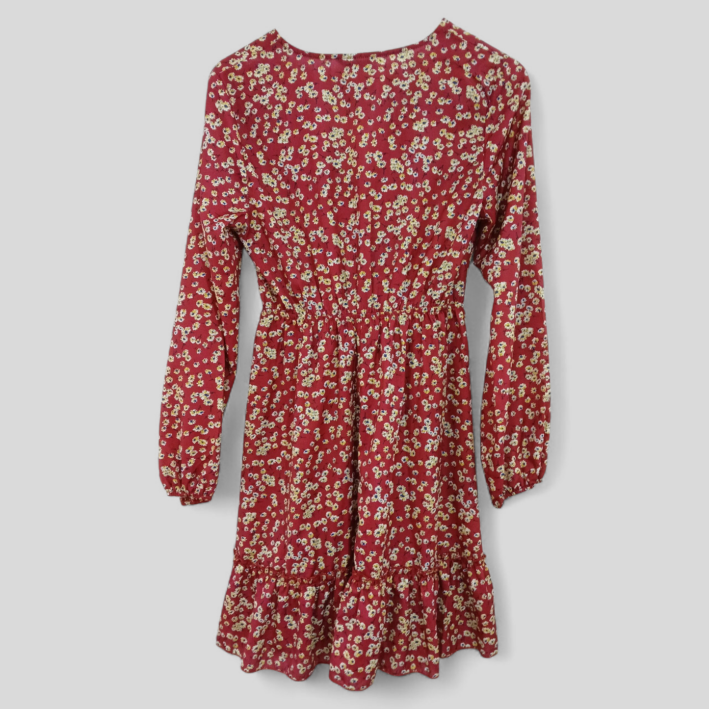 (M) Shein | Red LS Floral Dress