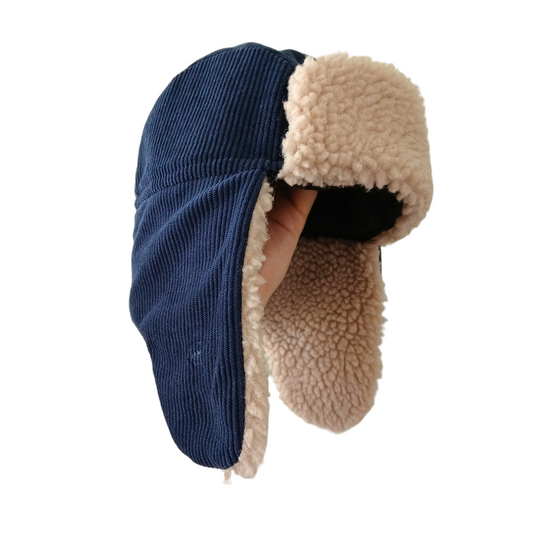 (One size) Navy Corduroy Beanie Hat