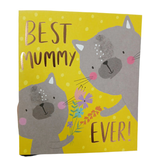 Birthday Mum Card | mum and kiddie cat characters
