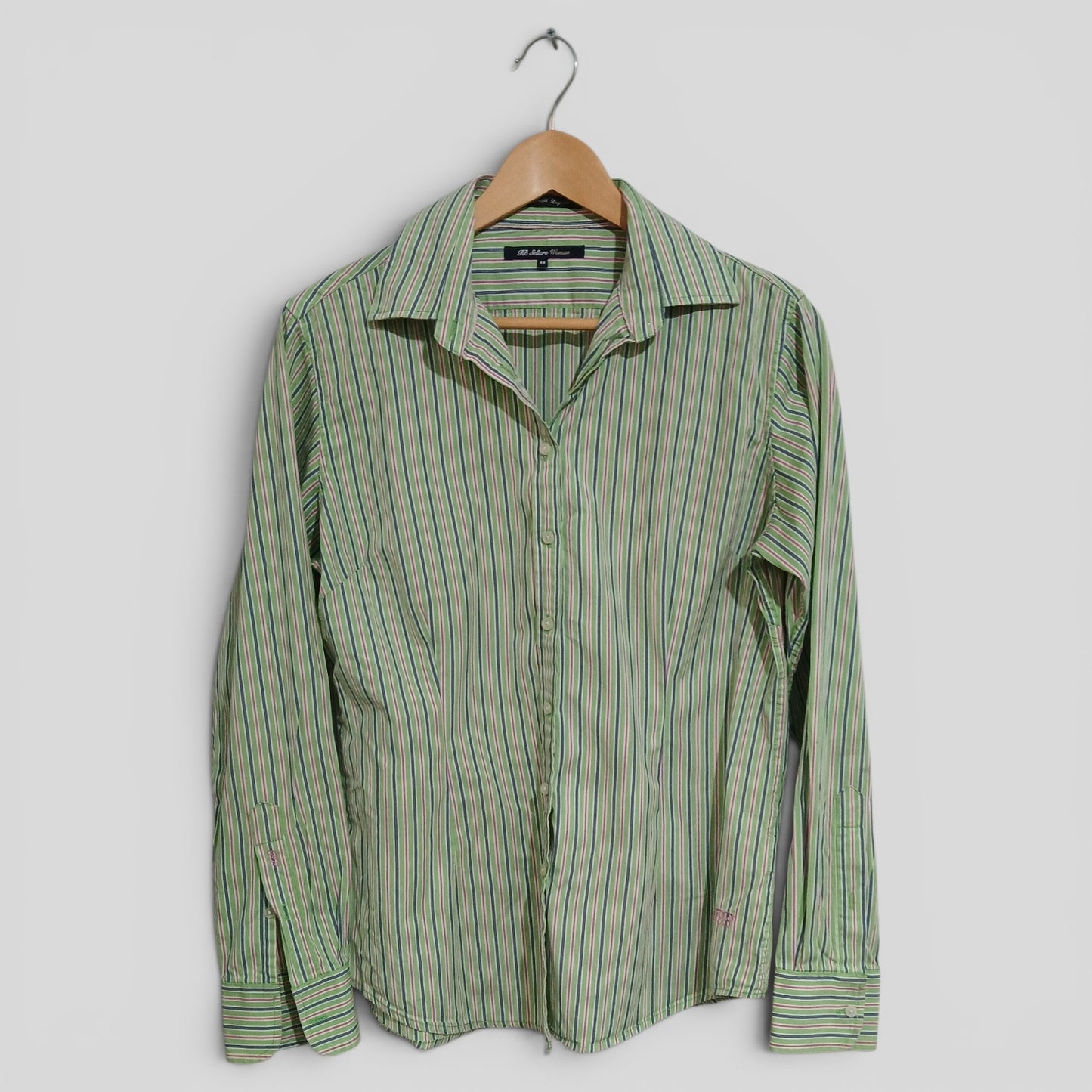 (14) RB Sellars | Green Pink Striped LS Shirt