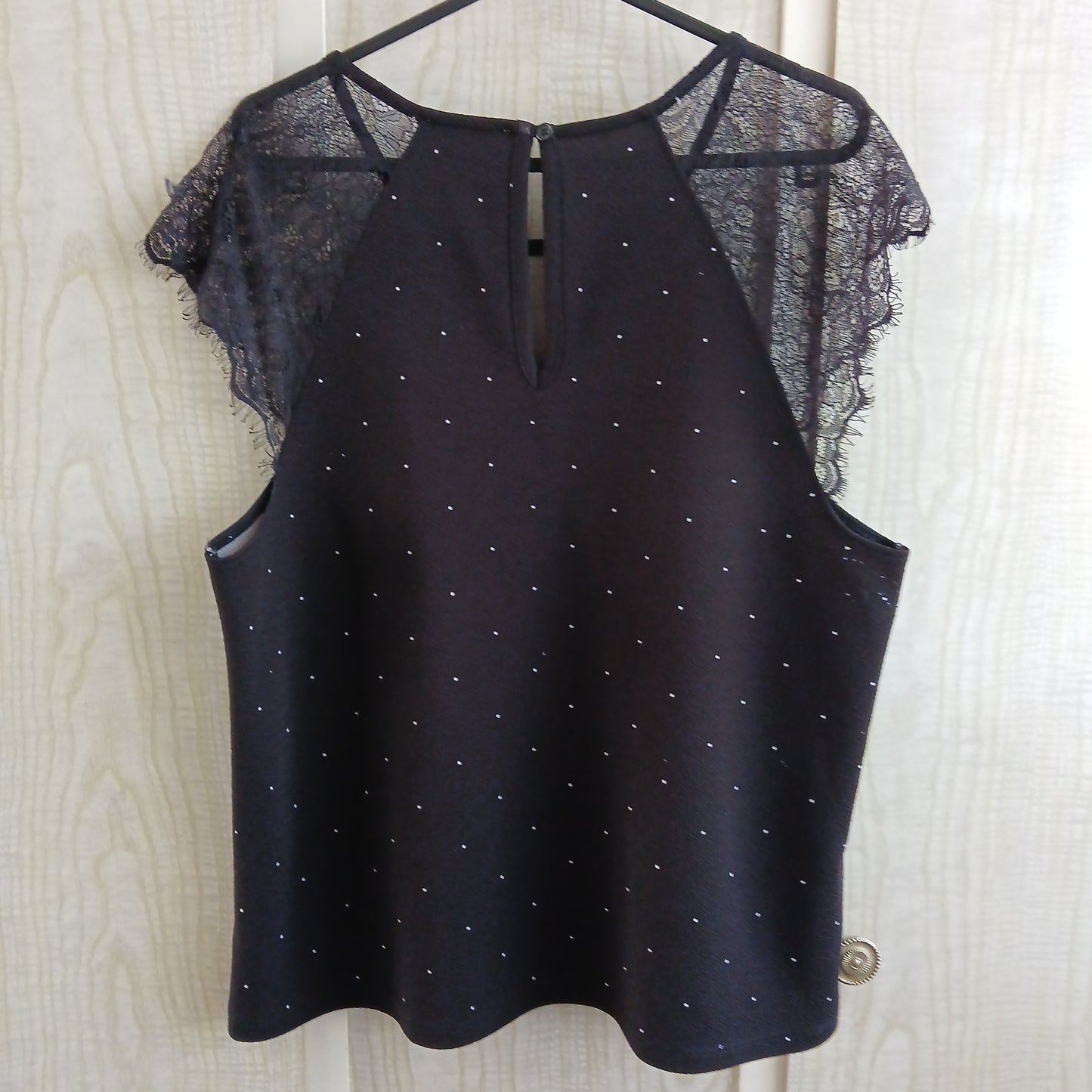 (12) Miss Shop Black Lace detail blouse