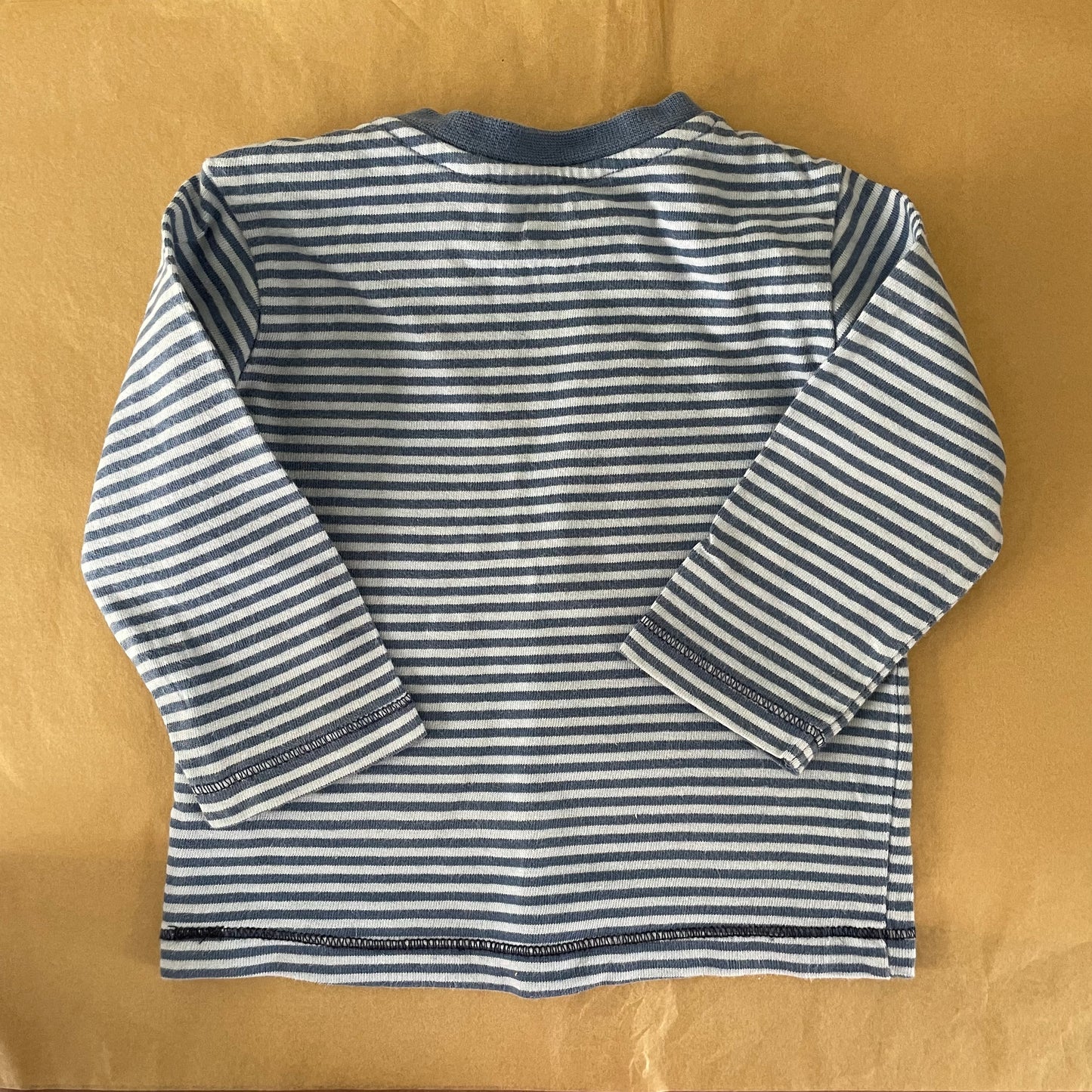 (2-3 month) Blue Striped L/S shirt