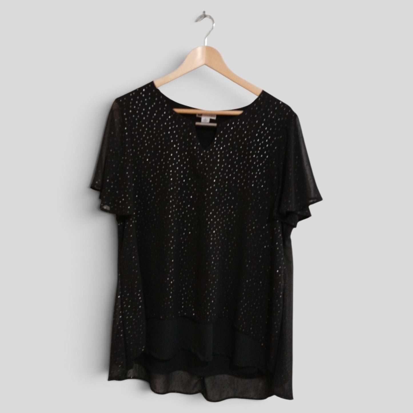 (M) Rockmans | Black Diamonte Blouse
