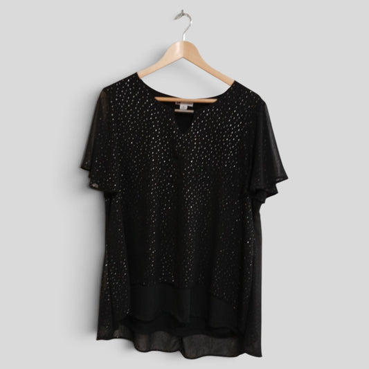 (M) Rockmans | Black Diamonte Blouse
