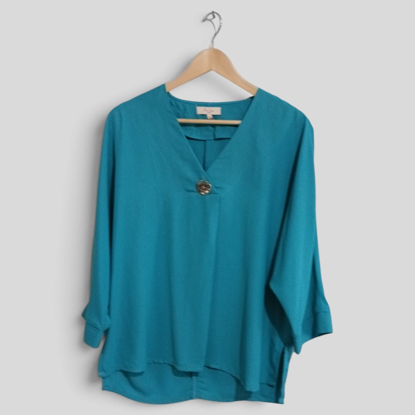 (12) Millers | Teal Flower Button Blouse