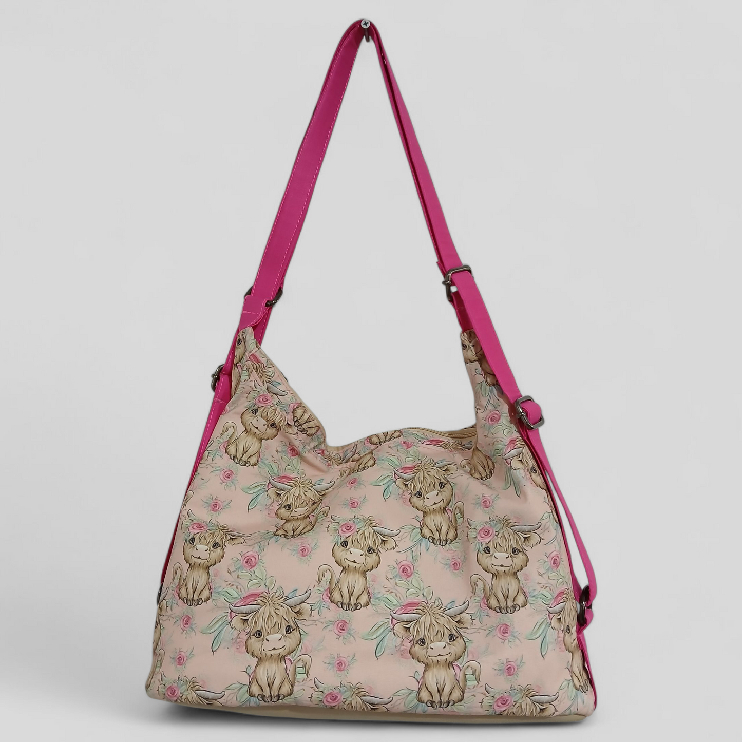 Highland Cow Pink | Convertable Bag | Tracy's Bag Creations