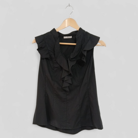 (10) Target | Black Ruffle Blouse