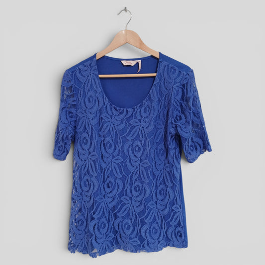 (14) Millers | Blue Lace Front Blouse