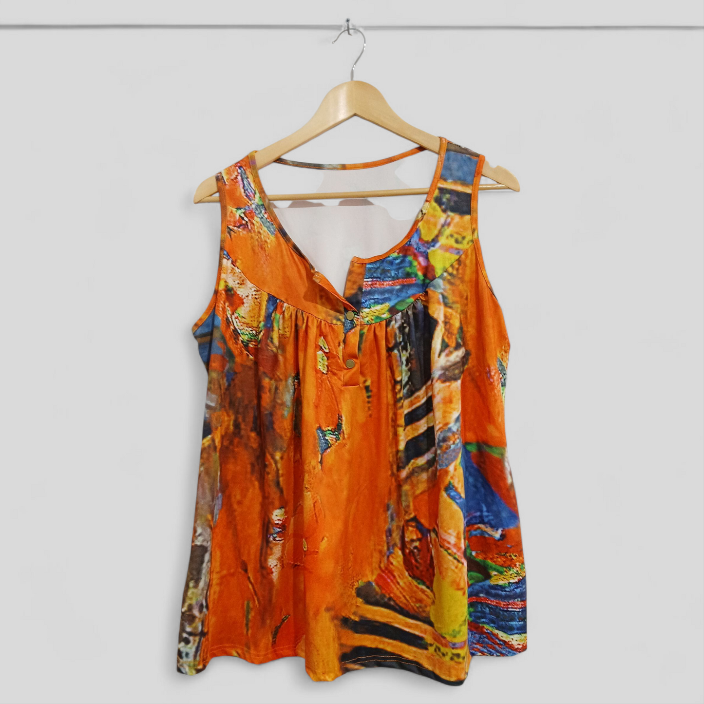 (1XL) Shein | Orange Colourful Blouse