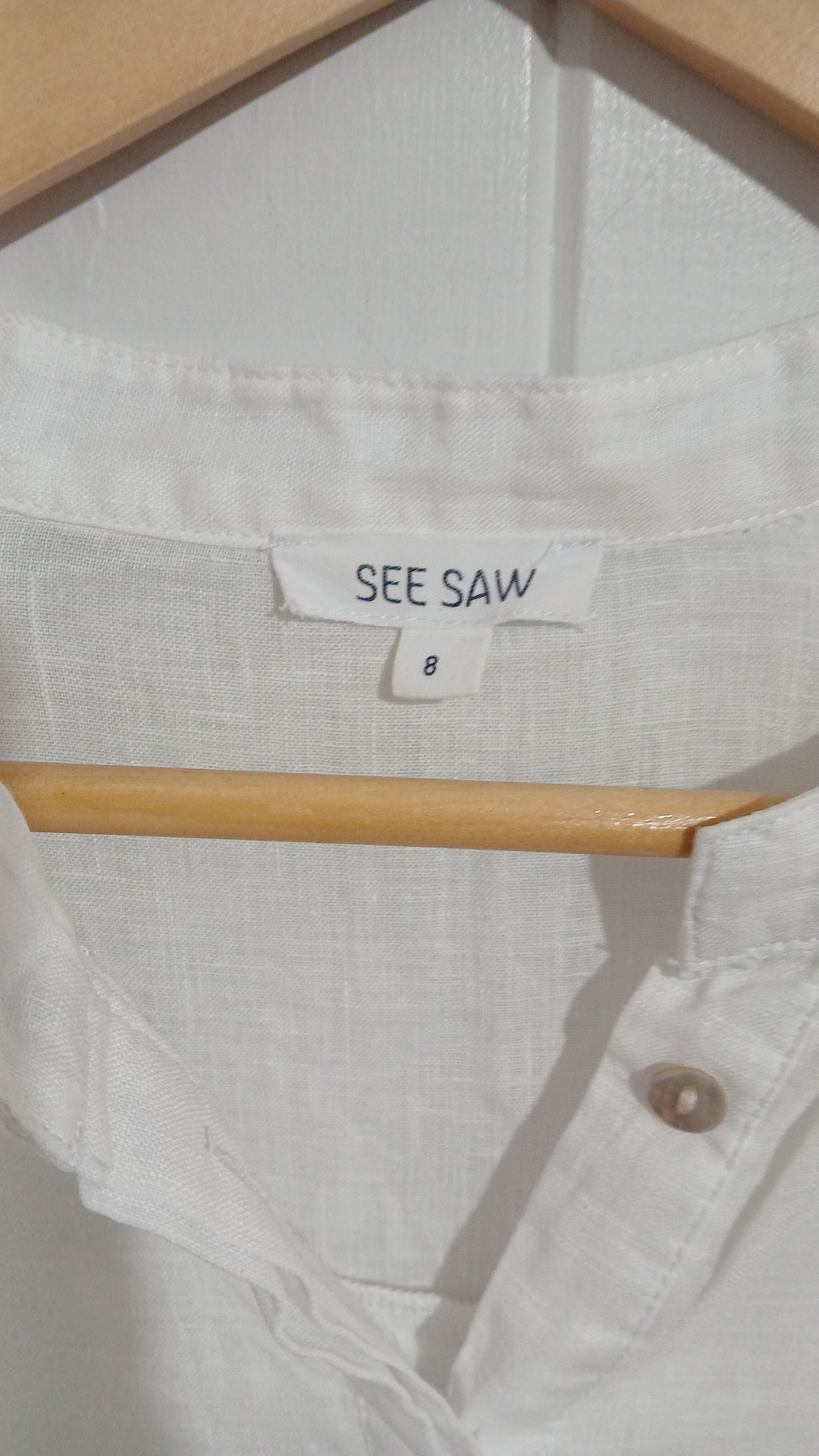 (8) Seesaw | White Linen Blouse