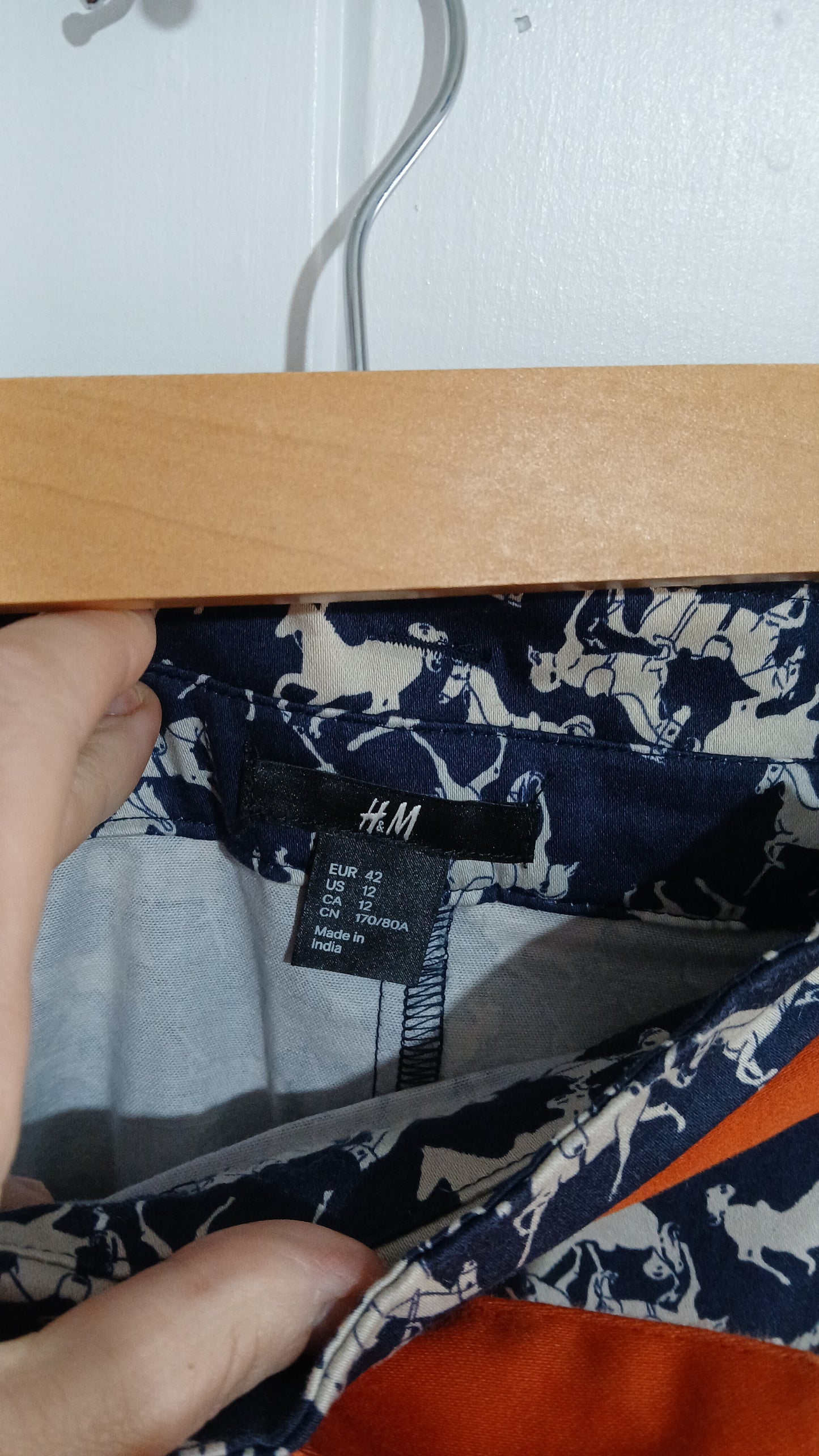 (14) H&M | Navy Horse Print Skirt