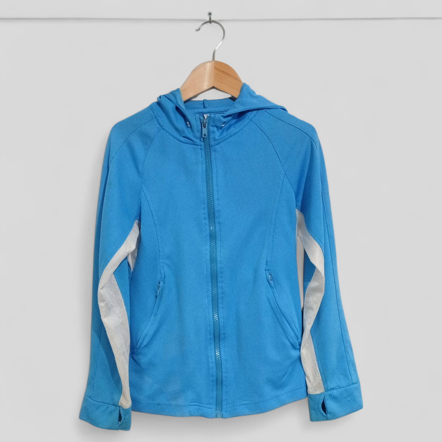 (8JNR) Blue Hooded Sunshirt
