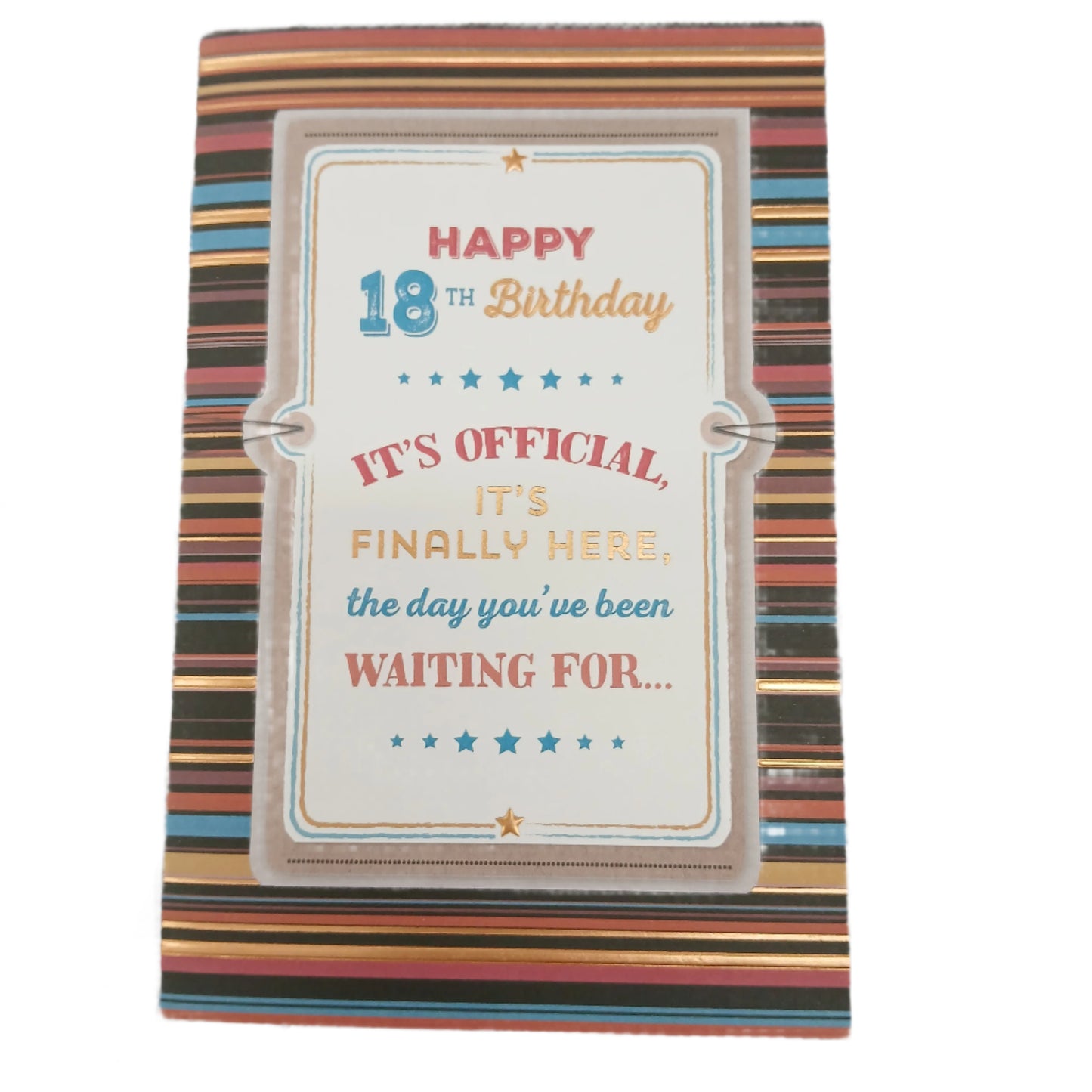 Birthday Card |  18th/18th Striped/Edit Panel Deisgn