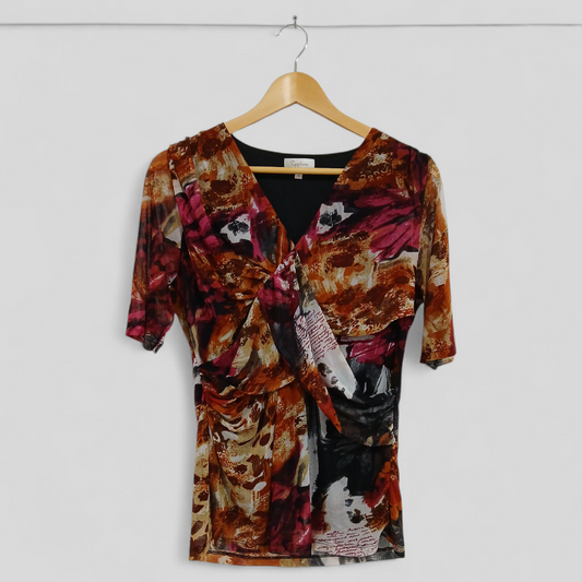 (14) Capture | Orange/Pink/Brown Multi Blouse