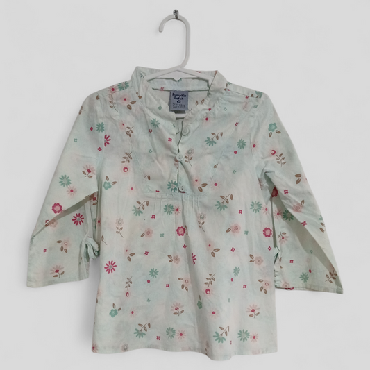 (3JNR) Pumpkin Patch | Floral Blouse
