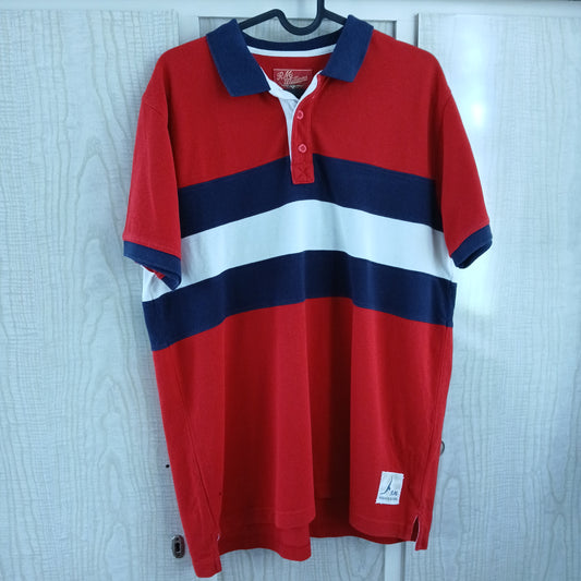 (M) RM Williams Striped Red Polo