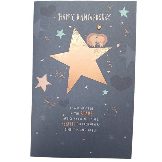 Anniversary Card |  Open/Happy Anniversary - Hedgehogs