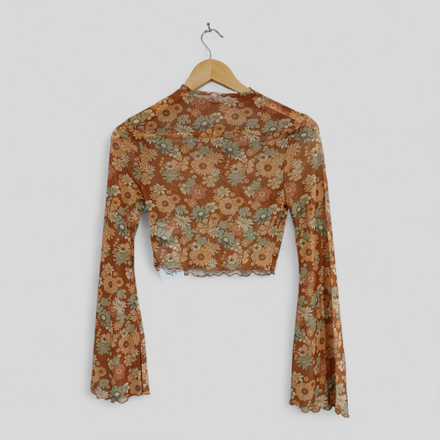(XS) BNWT | Howdy Hetty | Floral Bell-Sleeve Sheer Crop