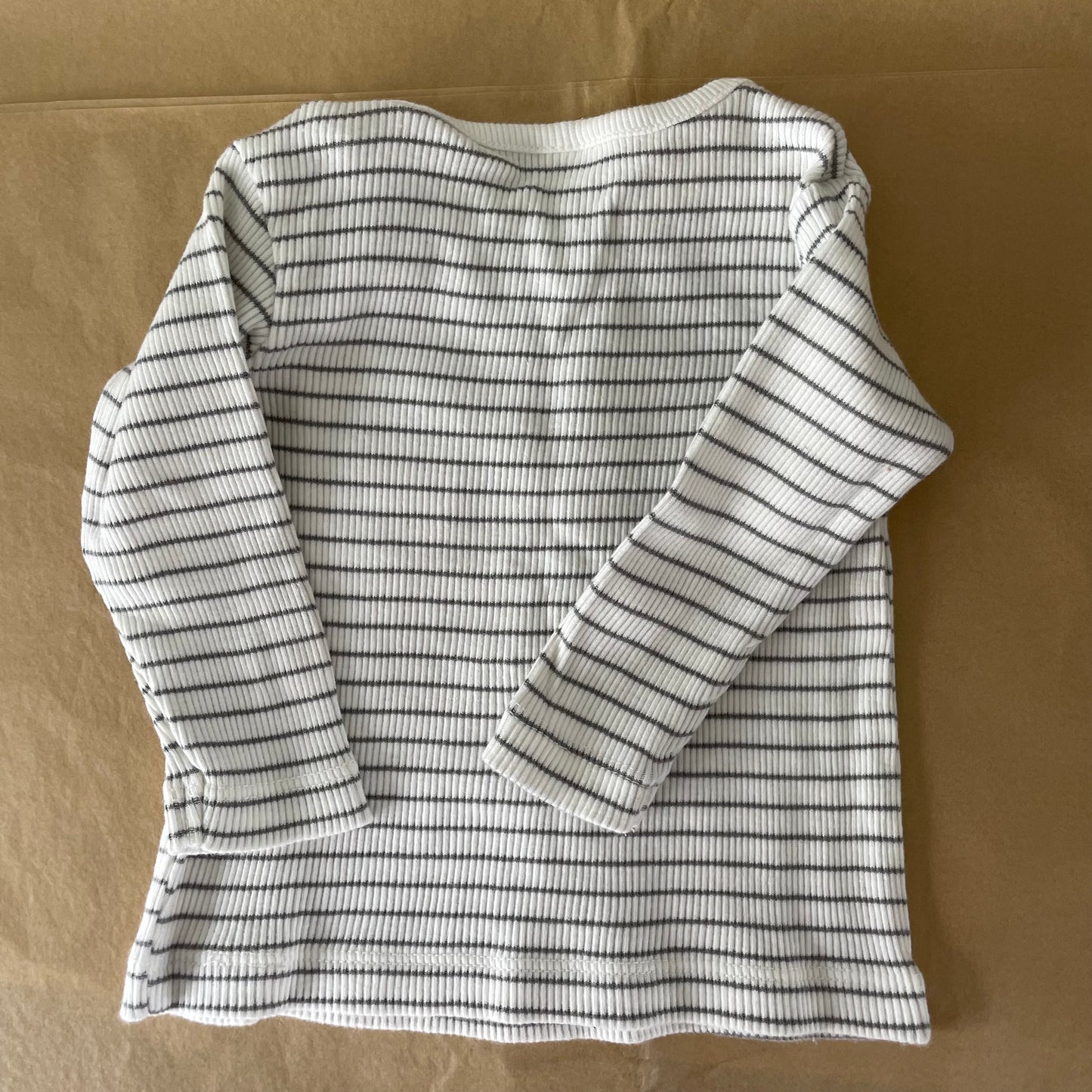 (000) Anko Ribbed Green Striped L/S Shirt