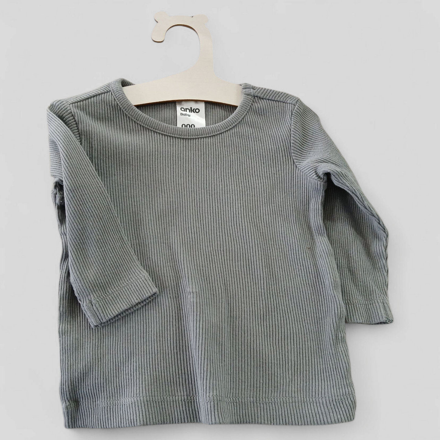 (000) Anko | Grey Ribbed LS Shirt