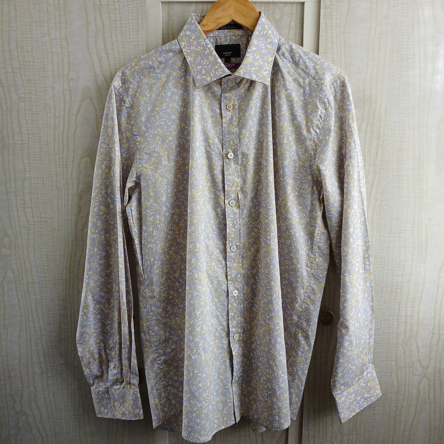 (L) Oxford Pattern L/S Work Shirt