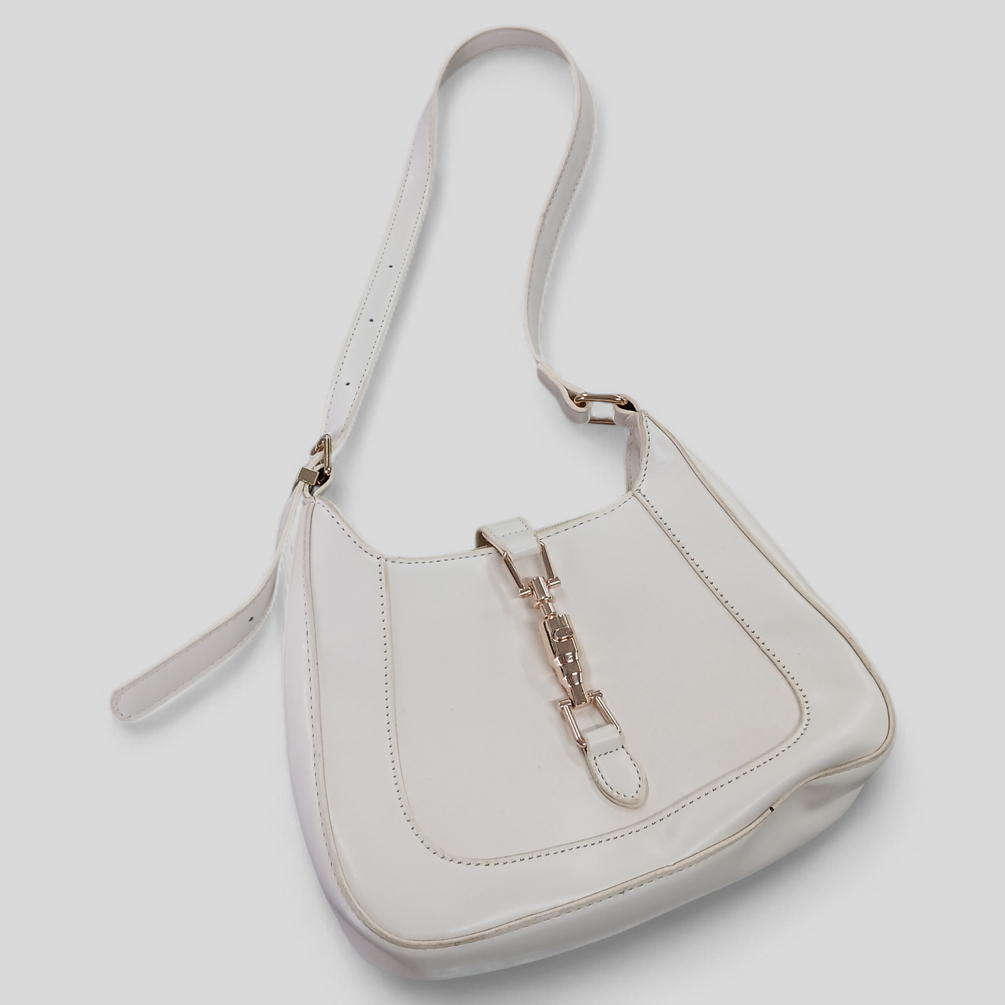 Small White Bag - Gold Buckle