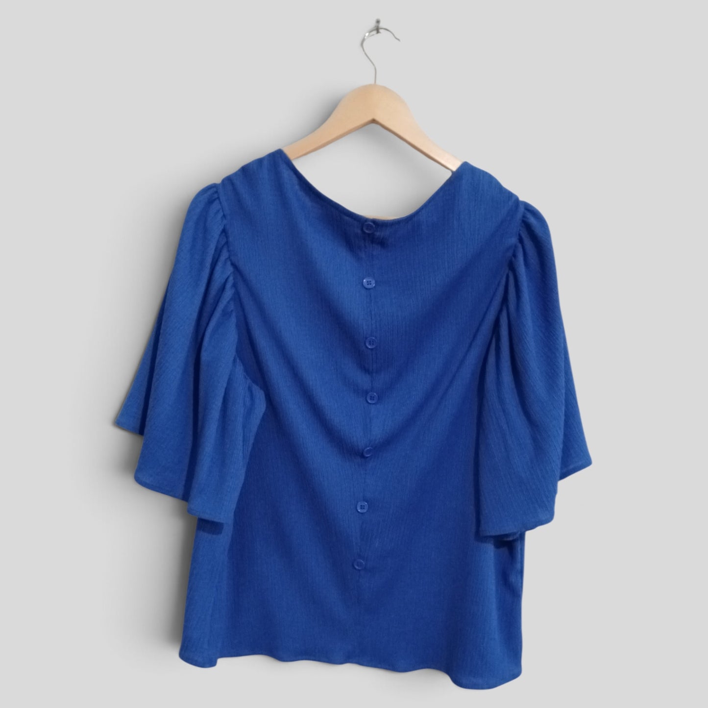 (S) Katies | Blue Button Back Blouse