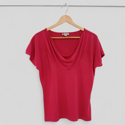 (S) Rockmans | Pink Cowl Neck Tee