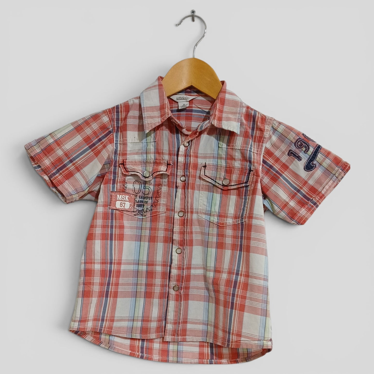 (4JNR) Milkshake | Plaid SS Shirt