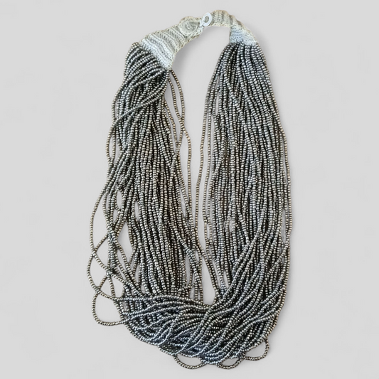 Necklace | Silver Multi Bead