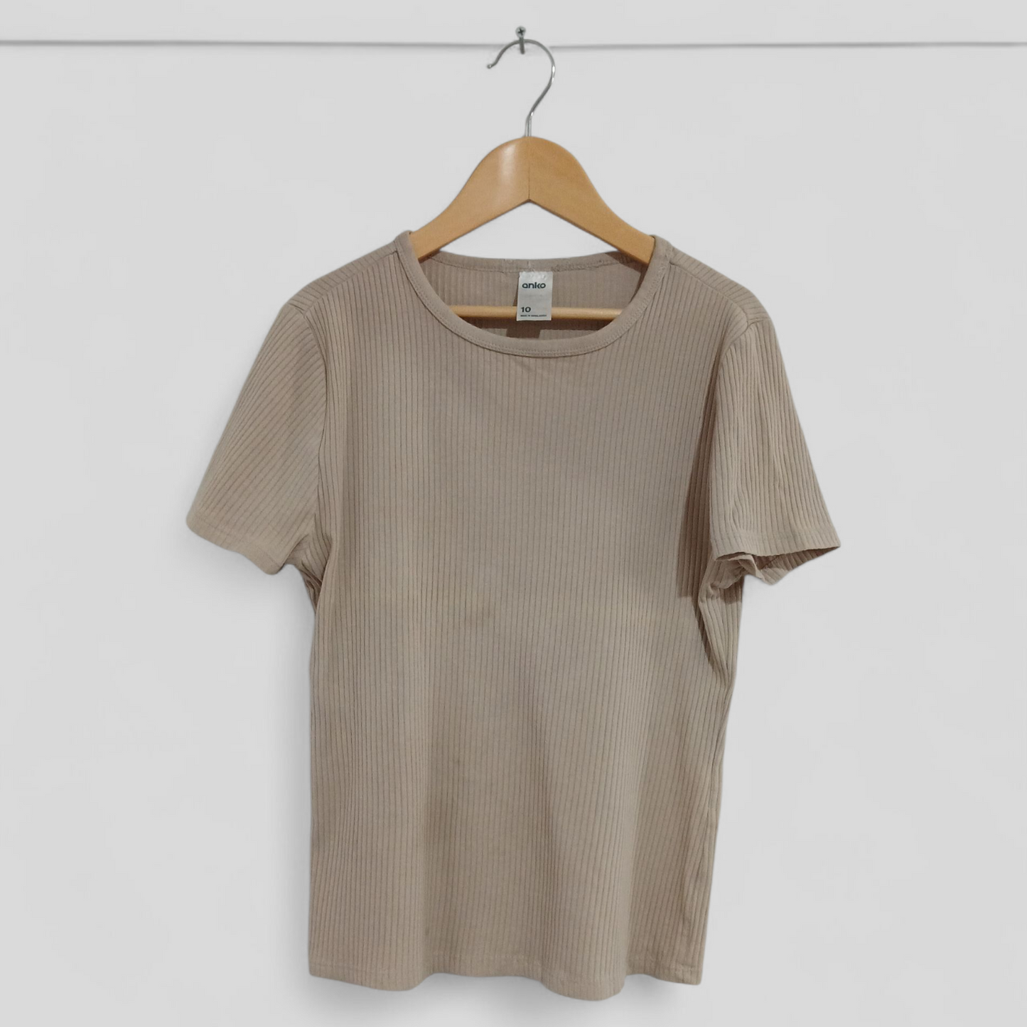 (10) Anko | Ribbed Tee Beige